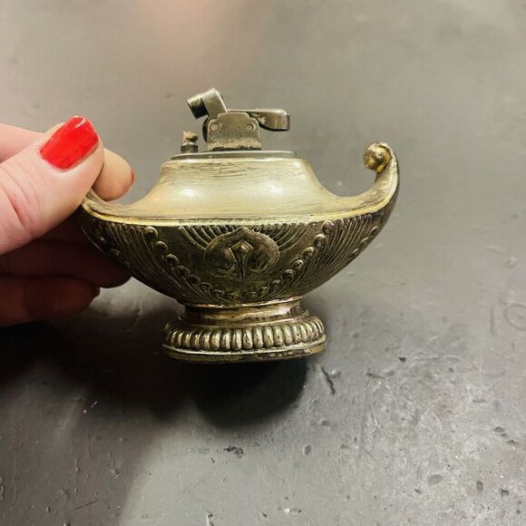 RELCO Aladdin Lamp Silver Plated Lighter Occupied Japan Works Vintage~FAST S/H~ - Picture 3 of 4